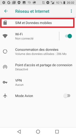 Comment configurer internet avec les données mobiles ?